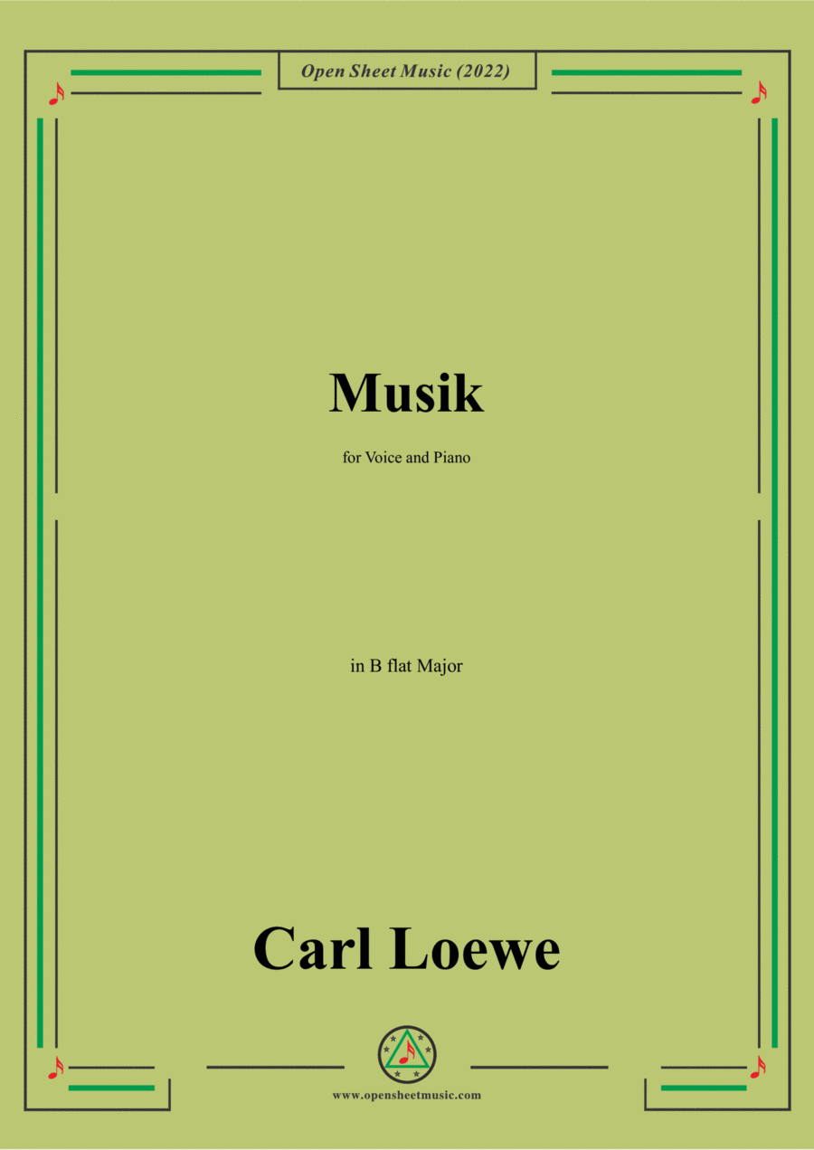 Loewe-Musik,in B flat Major,for Voice and Piano Voice Solo scores gallery preview page 1