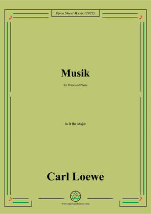 Book cover for Loewe-Musik,in B flat Major,for Voice and Piano