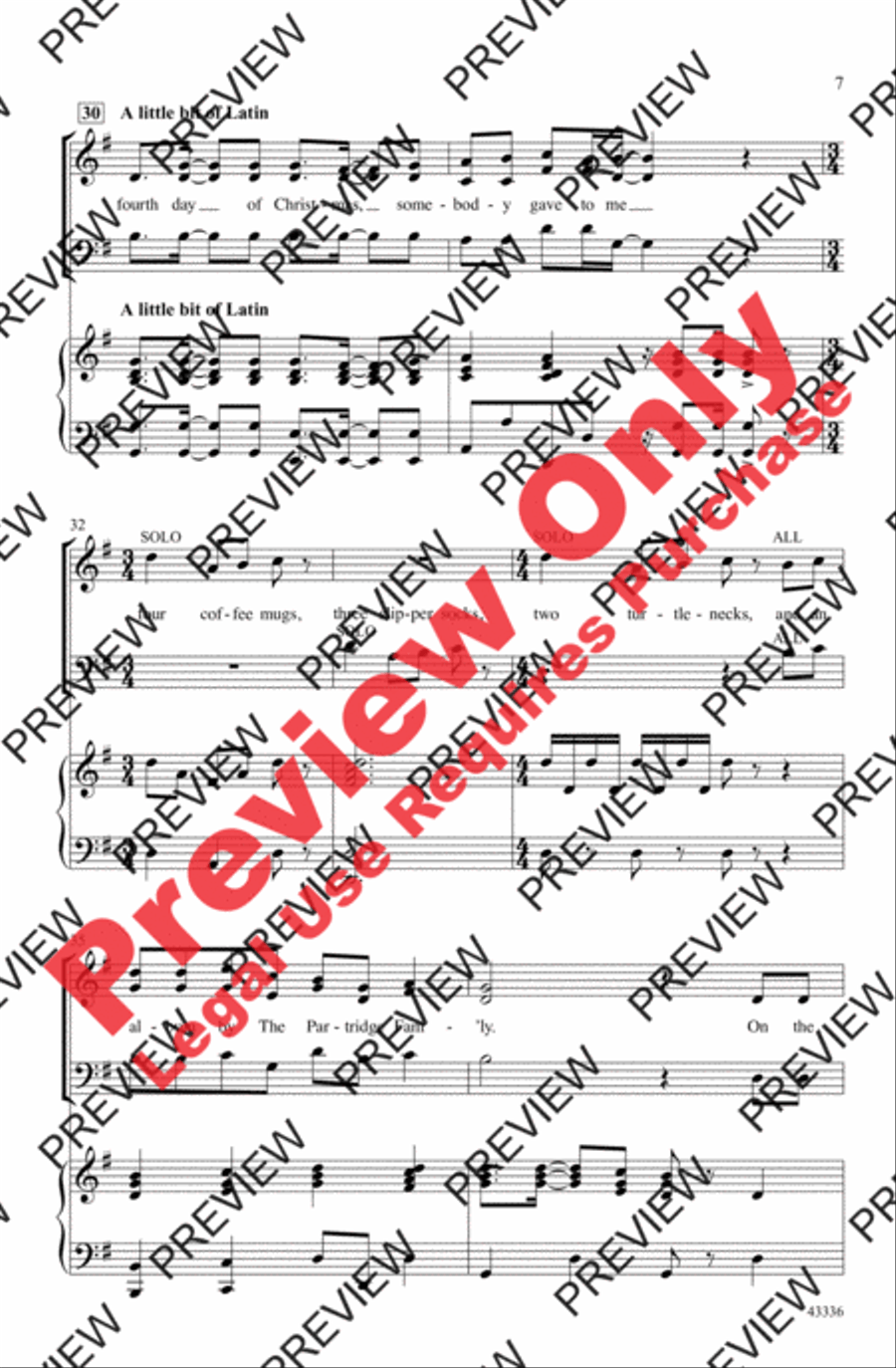 The Twelve Days of a Regifted Christmas 3-Part scores gallery preview page 7