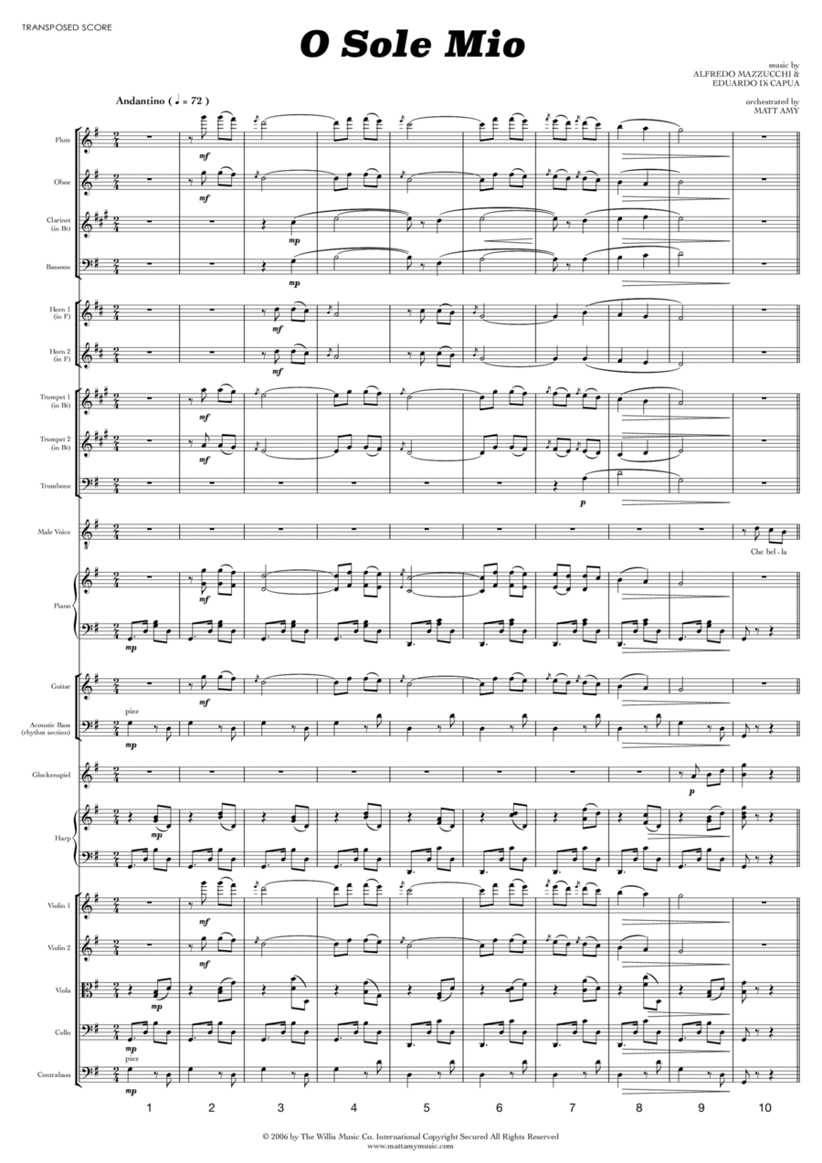 O Sole Mio Full Orchestra scores gallery preview page 1