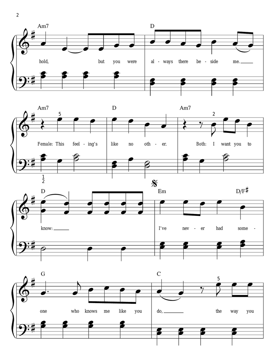 What I've Been Looking For Easy Piano scores gallery preview page 2