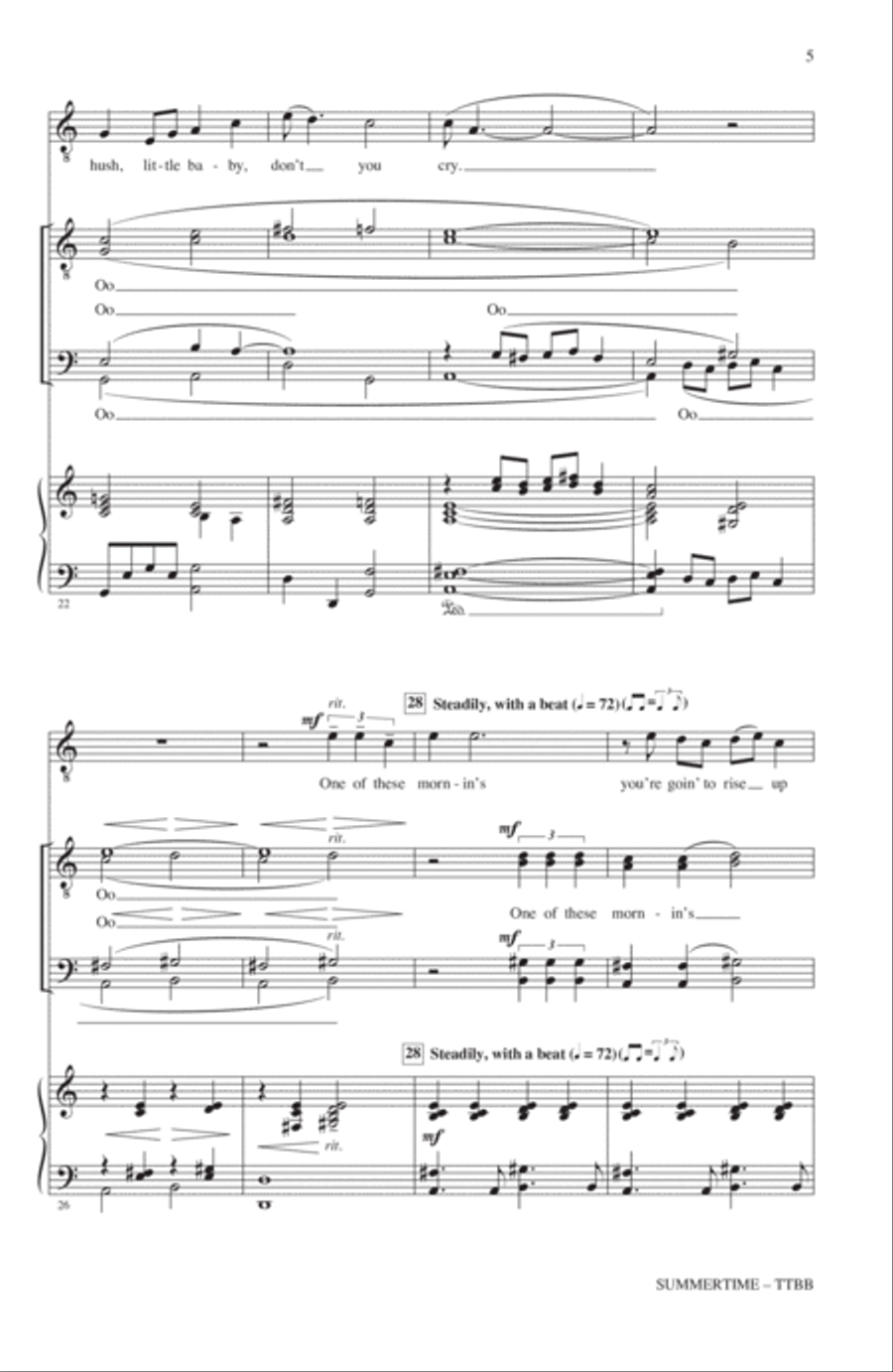 Summertime (arr. Mac Huff) TTBB scores gallery preview page 4