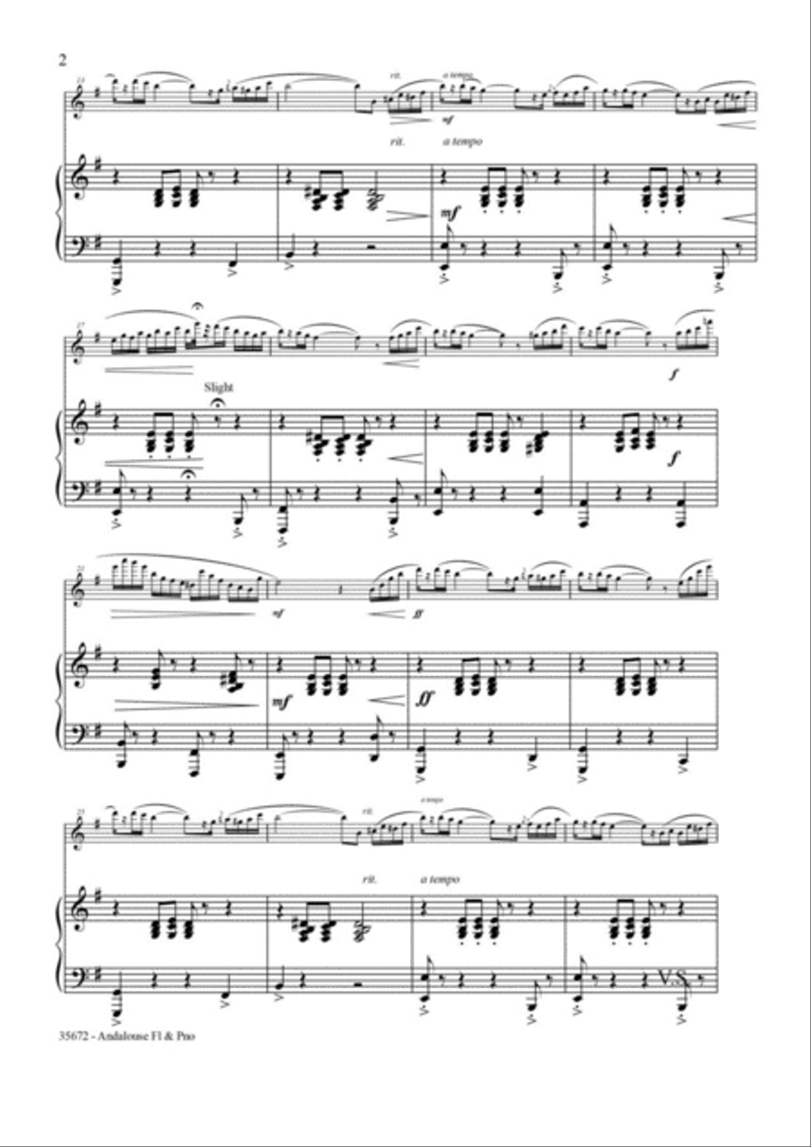 ANDALOUSE – FLUTE & PIANO Flute Solo scores gallery preview page 3