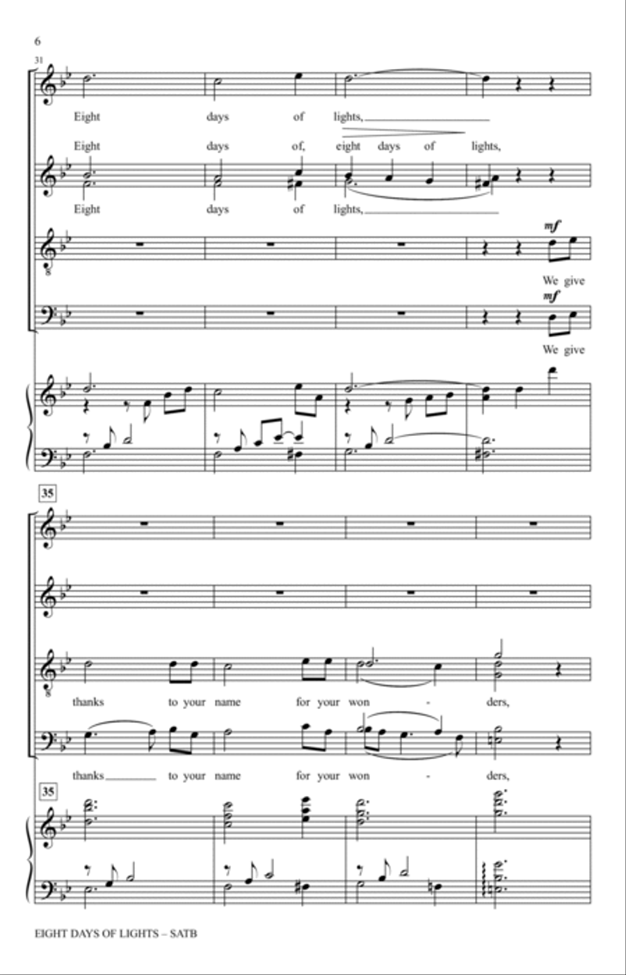 Eight Days Of Lights Eight Days Of Lights 4-Part scores gallery preview page 4
