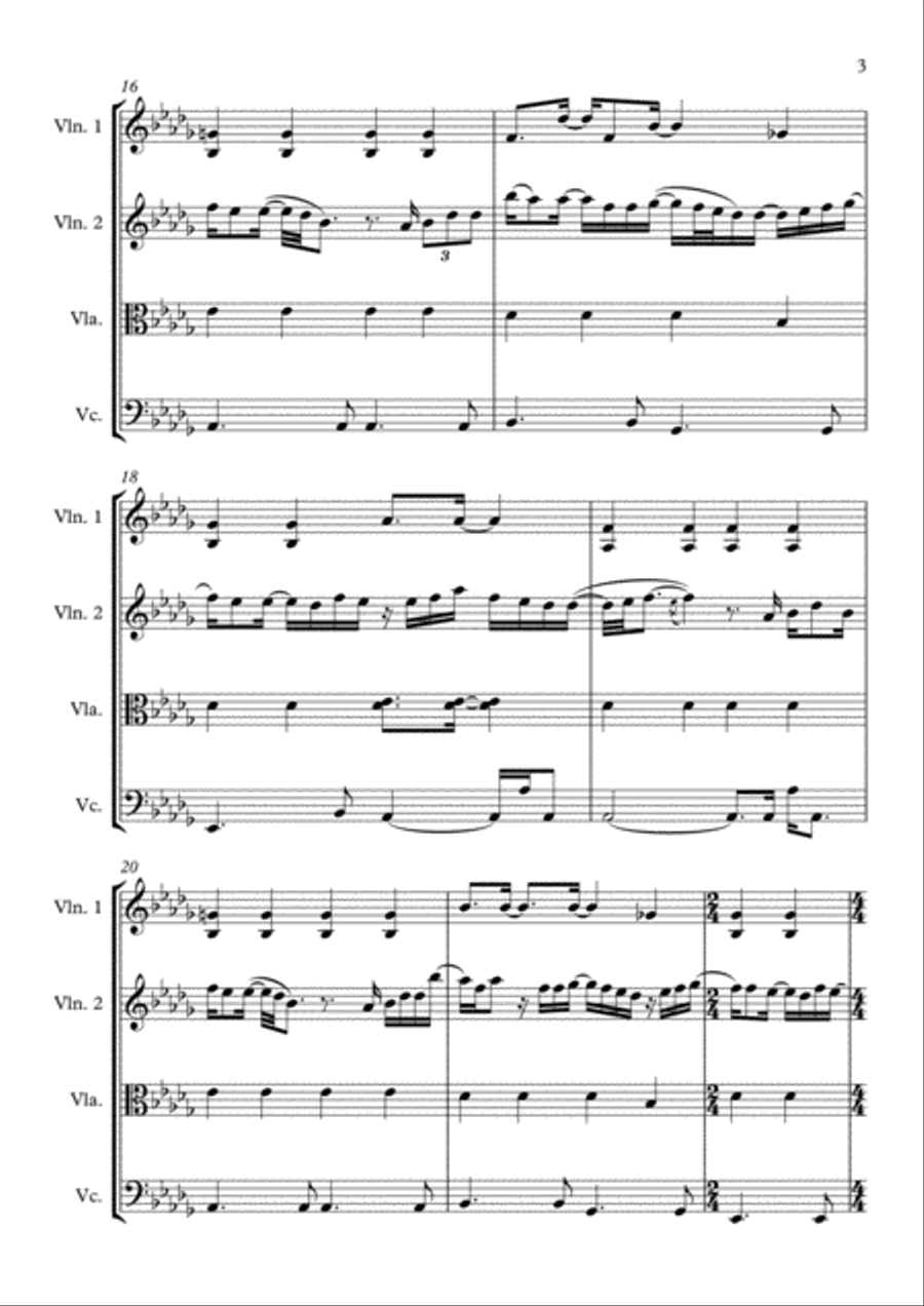 Against All Odds (take A Look At Me Now) String Quartet scores gallery preview page 3