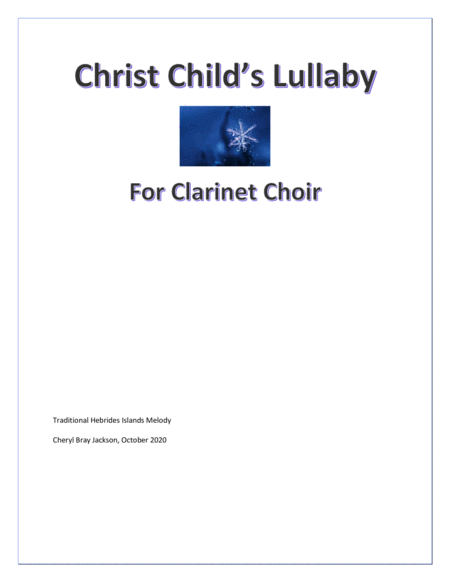 Christ Child's Lullaby for Clarinet Choir image number null