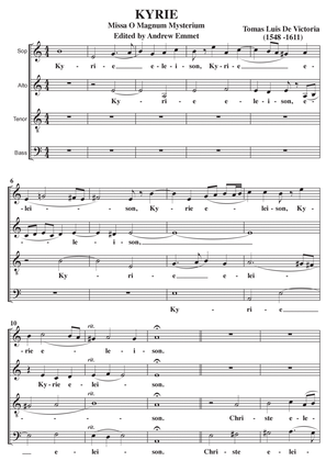 Missa O Magnum Mysterium (Victoria) A Cappella SATB