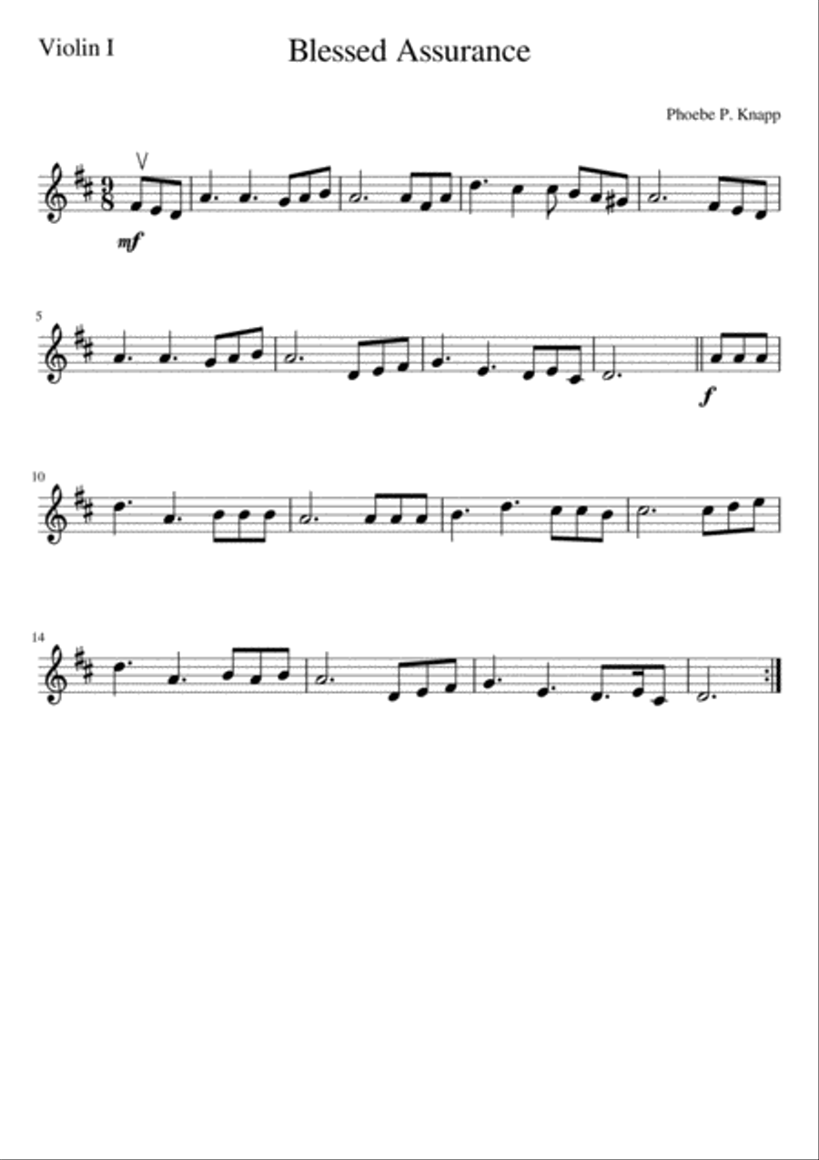 Blessed Assurance String Quartet scores gallery preview page 3