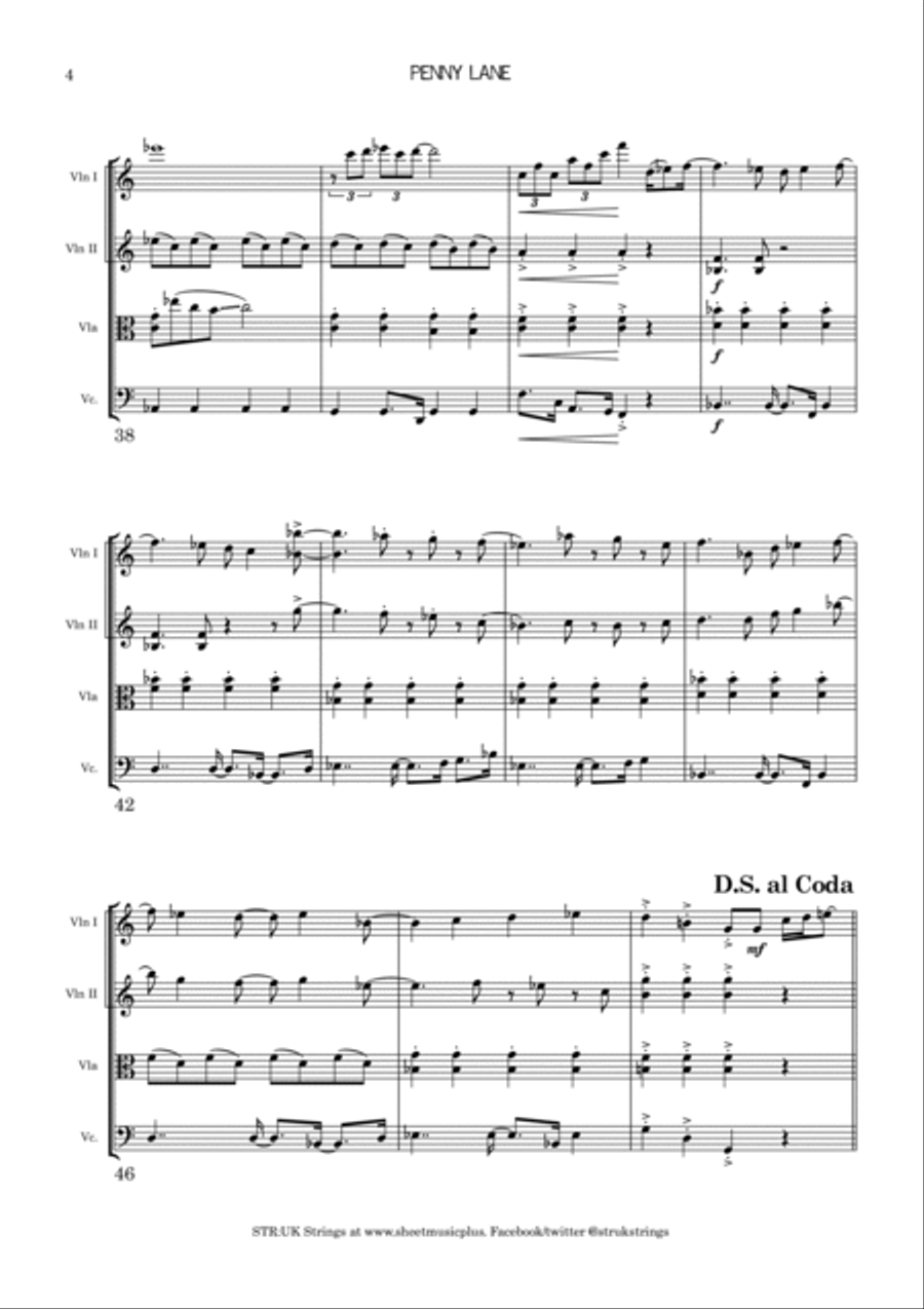 Penny Lane String Quartet scores gallery preview page 5
