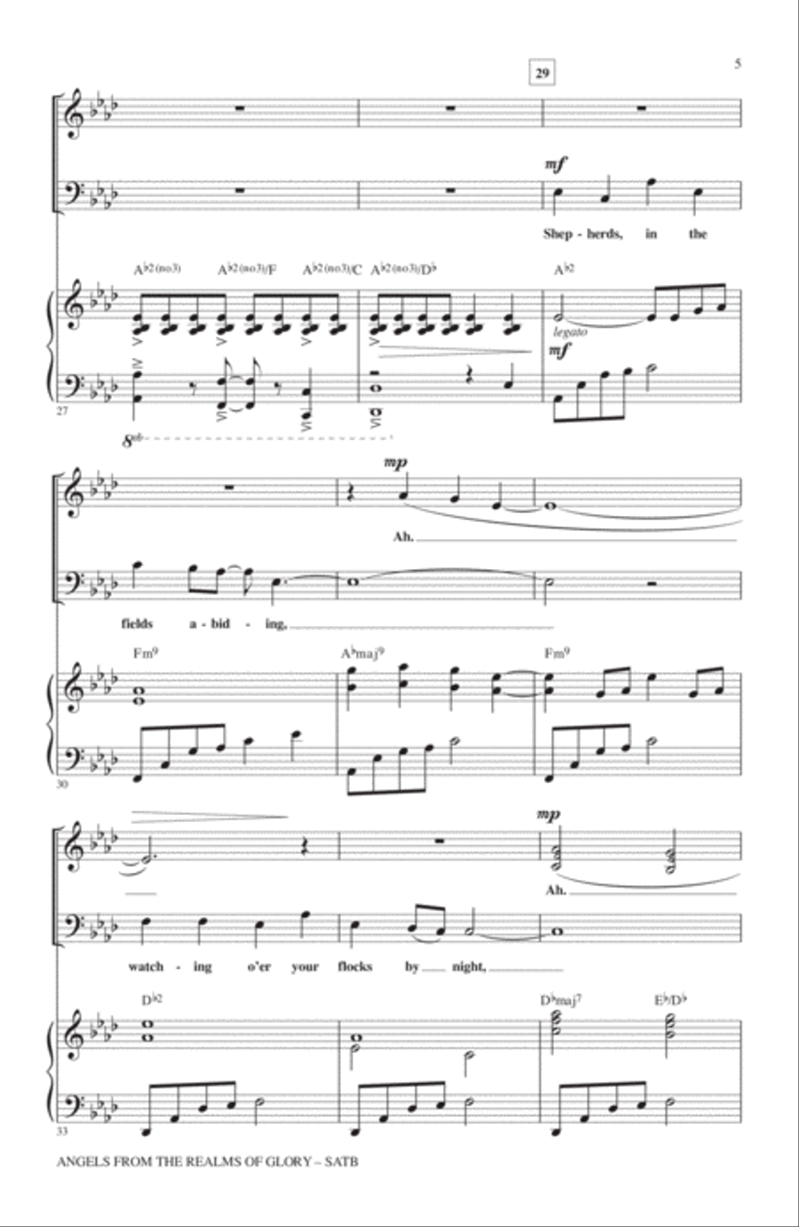 Angels From The Realms Of Glory 4-Part scores gallery preview page 4