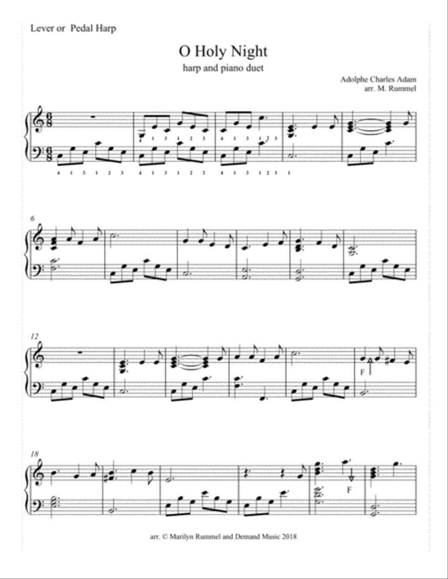 O Holy Night - Piano and Harp Duet Harp scores gallery preview page 4