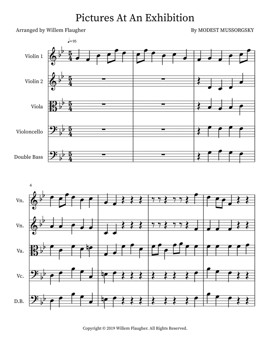Pictures At An Exhibition Orchestra scores gallery preview page 1