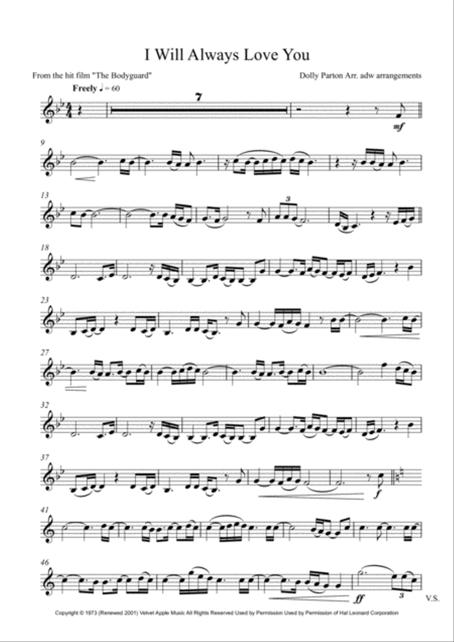 I Will Always Love You String Quartet scores gallery preview page 6