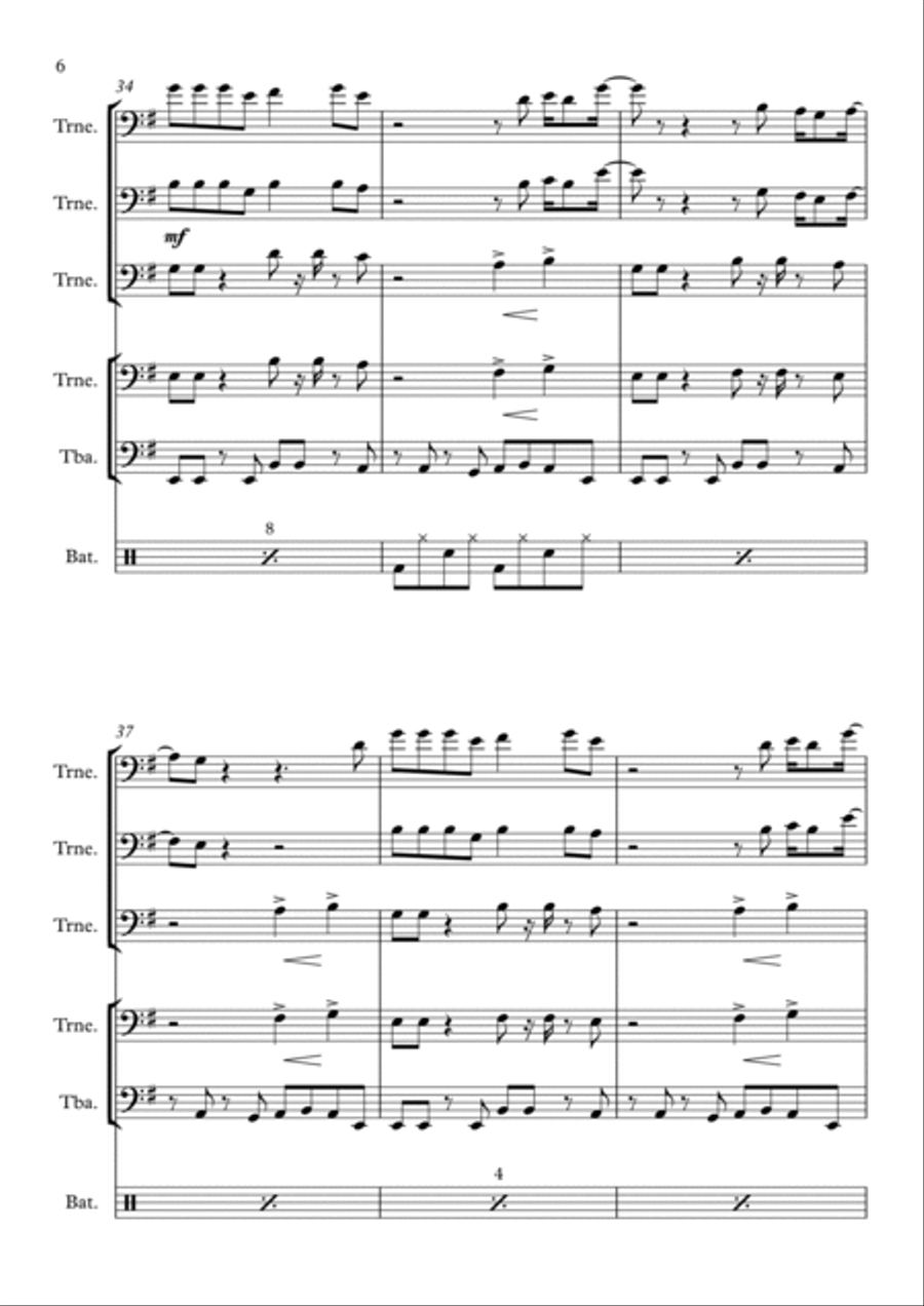 Jota Quest - Arranjo para Grupo de Metais Brass Ensemble scores gallery preview page 6