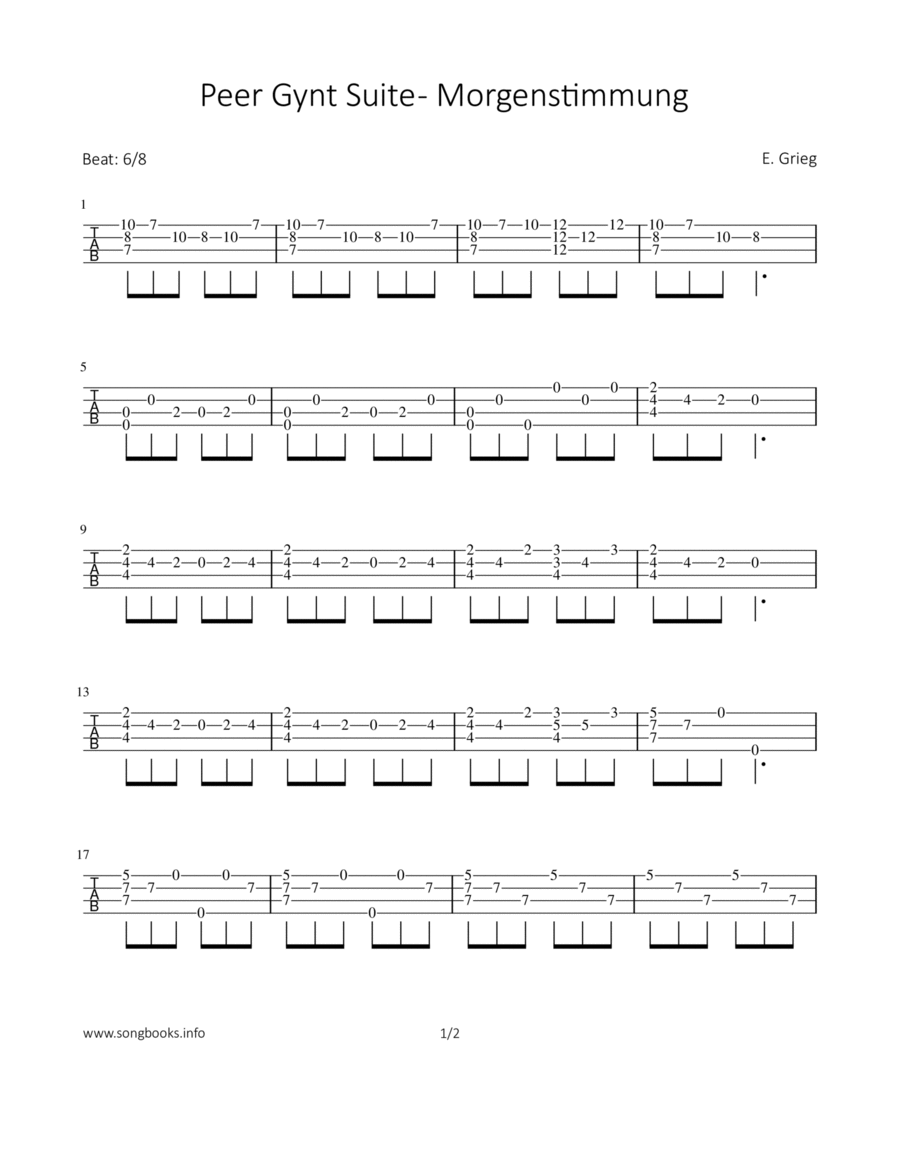 Peer Gynt - Morgenstimmung Chamber Music scores gallery preview page 1