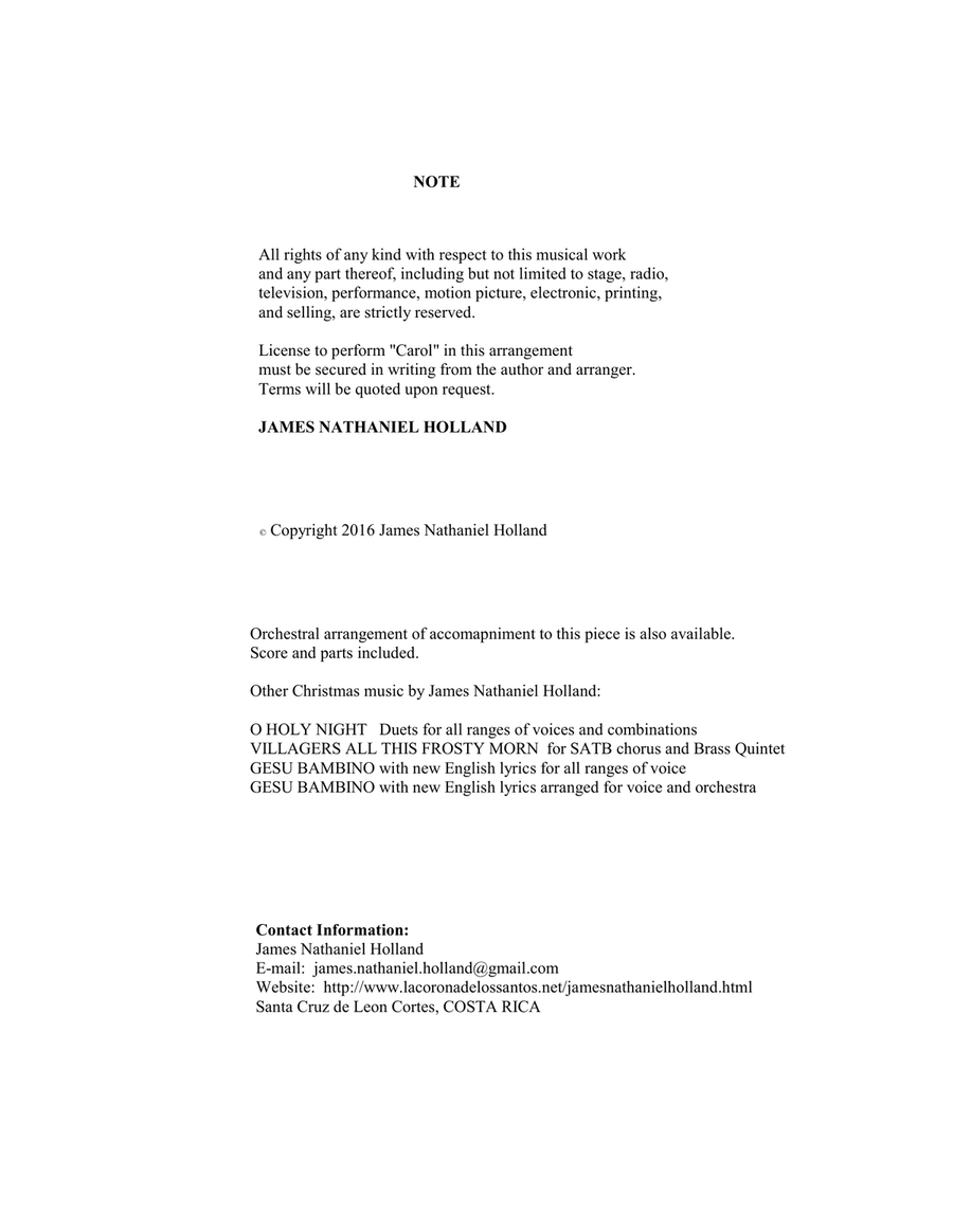 Carol, (Villagers All This Frosty Tide) arranged for SATB Chorus and Piano from The Wind in the Will 4-Part scores gallery preview page 3
