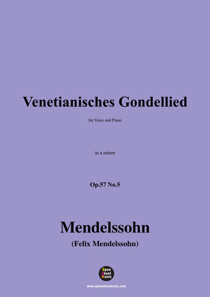 Book cover for F. Mendelssohn-Venetianisches Gondellied,Op.57 No.5,in a minor