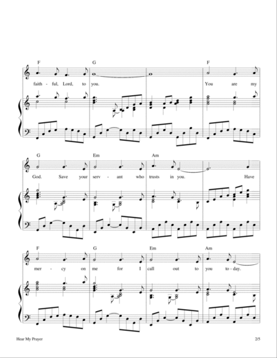 Hear My Prayer (Psalm 86) Piano, Vocal, Guitar scores gallery preview page 2