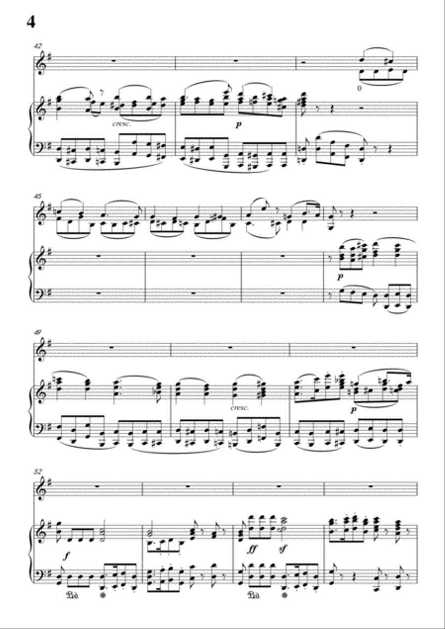 Beethoven-Violin Romance in G Major,Op.40,for Violin and Piano Violin Solo scores gallery preview page 6