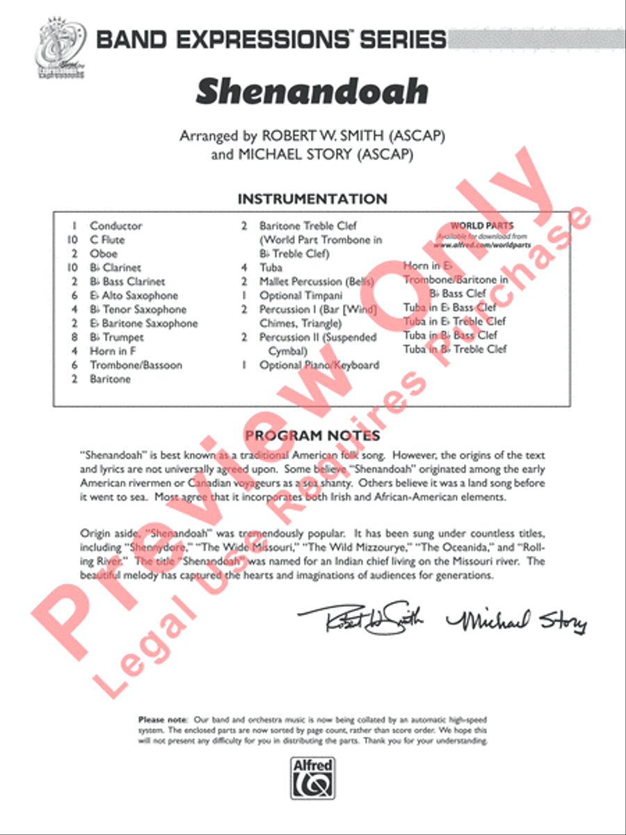 Shenandoah Shenandoah Concert Band scores gallery preview page 2