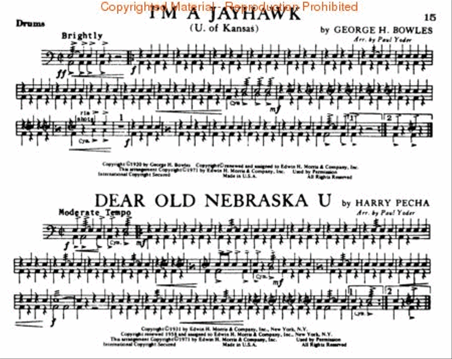 college-songs-for-school-bands-drums-marching-band-sheet-music
