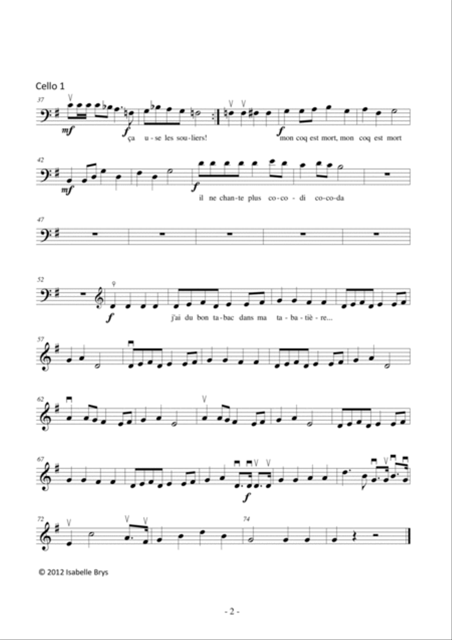 The cellists visiting France ... for Cello Choir Large Ensemble scores gallery preview page 3