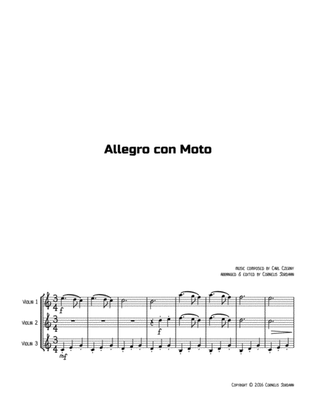 Allegro con Moto, for violin trio