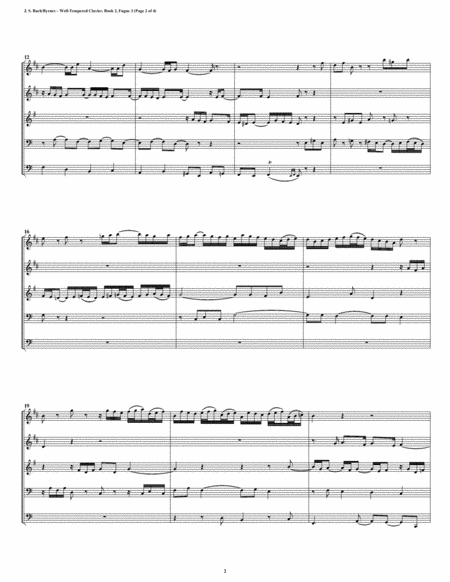 Fugue 03 from Well-Tempered Clavier, Book 2 (Conical Brass Quintet) image number null