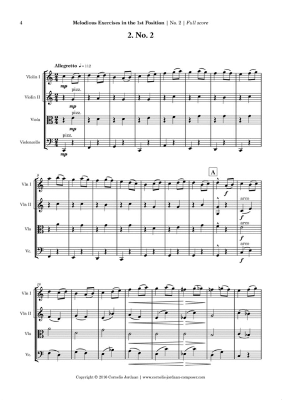 ELGAR : Melodious Exercises in the 1st Position, for string quartet String Quartet scores gallery preview page 4