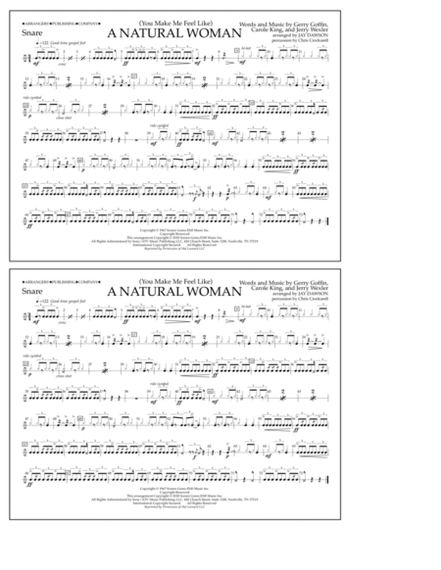 (You Make Me Feel Like) A Natural Woman (arr. Jay Dawson) - Snare