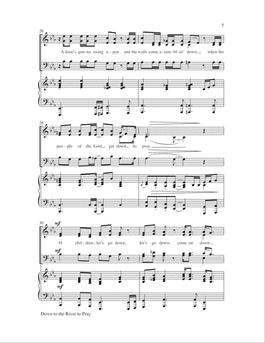 Down to the River to Pray with Lord, Listen to Your 4-Part scores gallery preview page 7