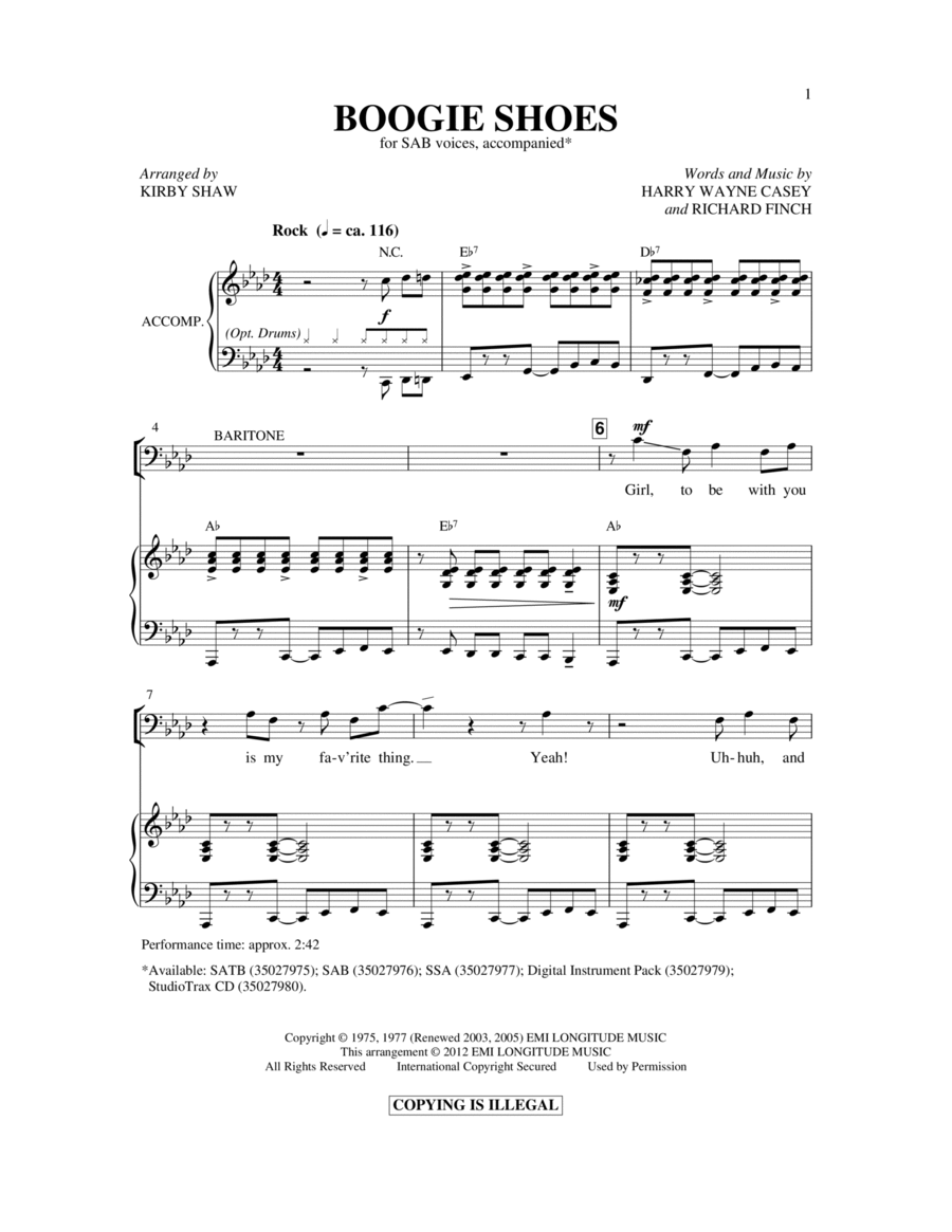 Boogie Shoes 3-Part scores gallery preview page 1
