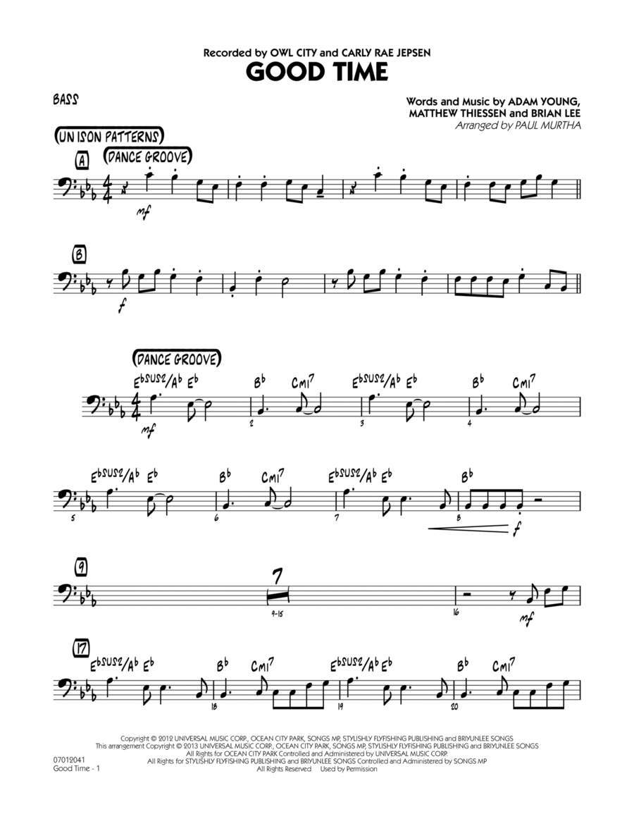 Good Time - Bass Jazz Ensemble scores gallery preview page 1