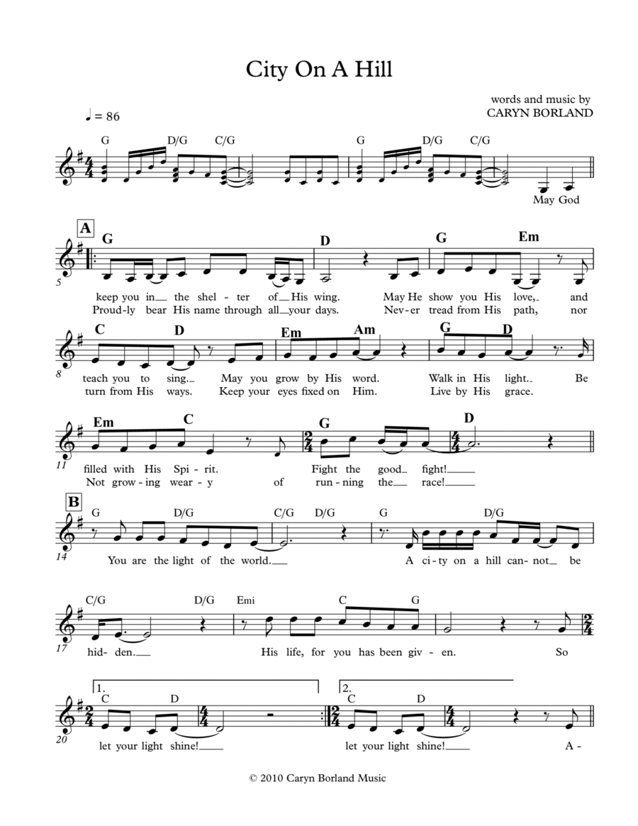 City On A Hill Guitar scores gallery preview page 1