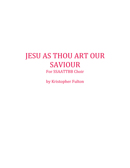 Jesu, As Thou Art Our Saviour image number null