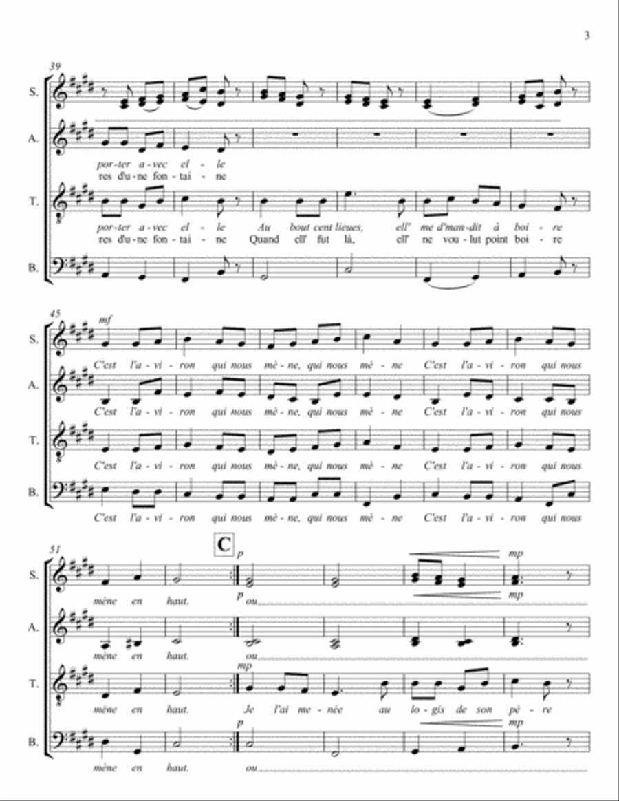 C'EST L'AVIRON 4-Part scores gallery preview page 3
