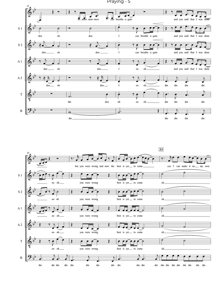 Praying 4-Part scores gallery preview page 5