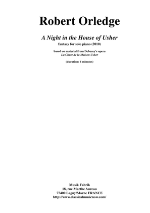 Robert Orledge: A Night in the House of Usher for piano, based on themes from Debussy's "La Chute de