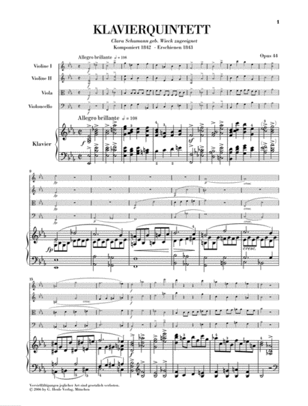 Piano Quintet Eb Major Op. 44