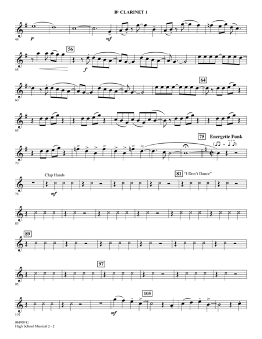 High School Musical 2 - Bb Clarinet 1 Full Orchestra scores gallery preview page 2