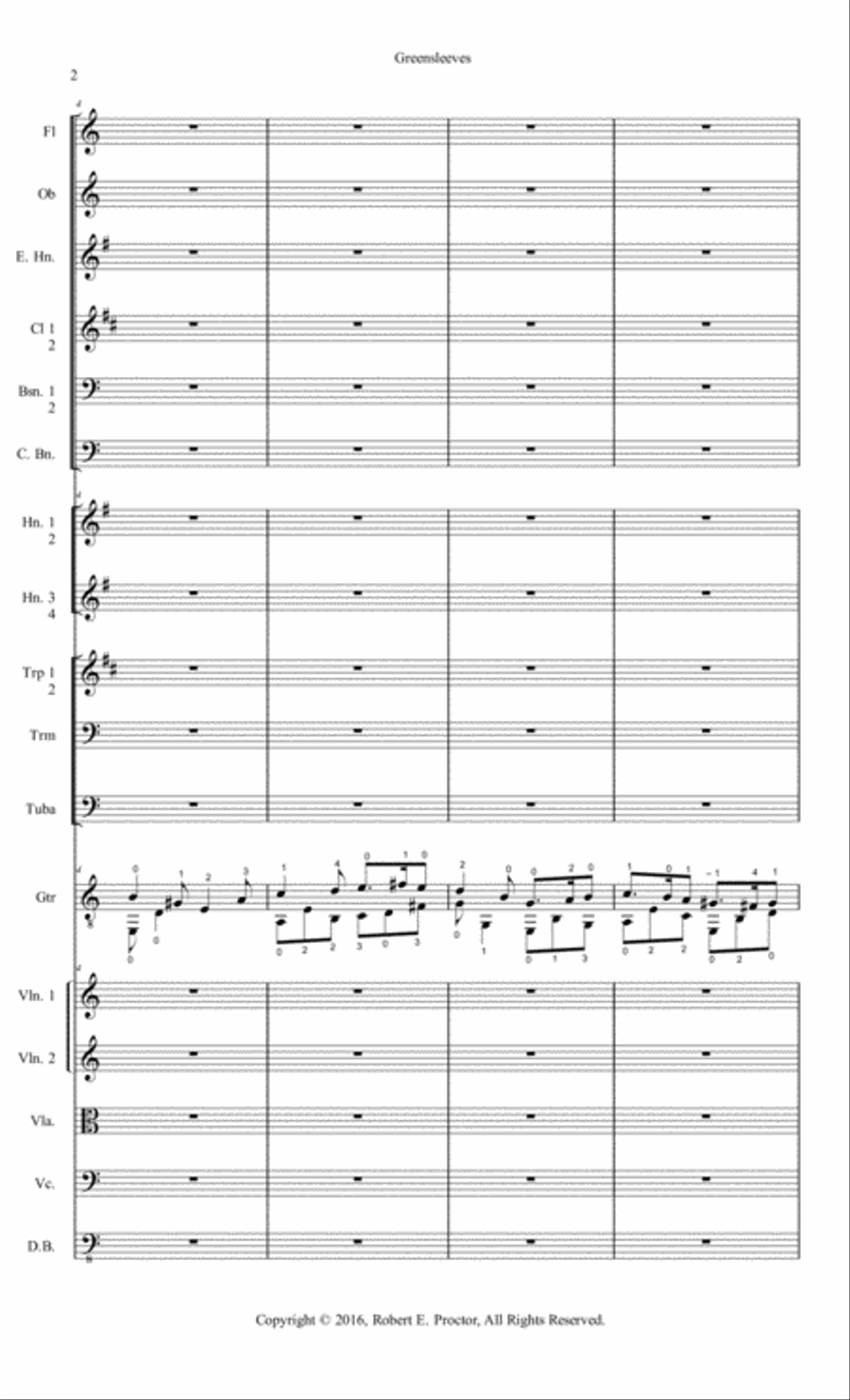 Greensleeves for Guitar and Orchestra Full Orchestra scores gallery preview page 3