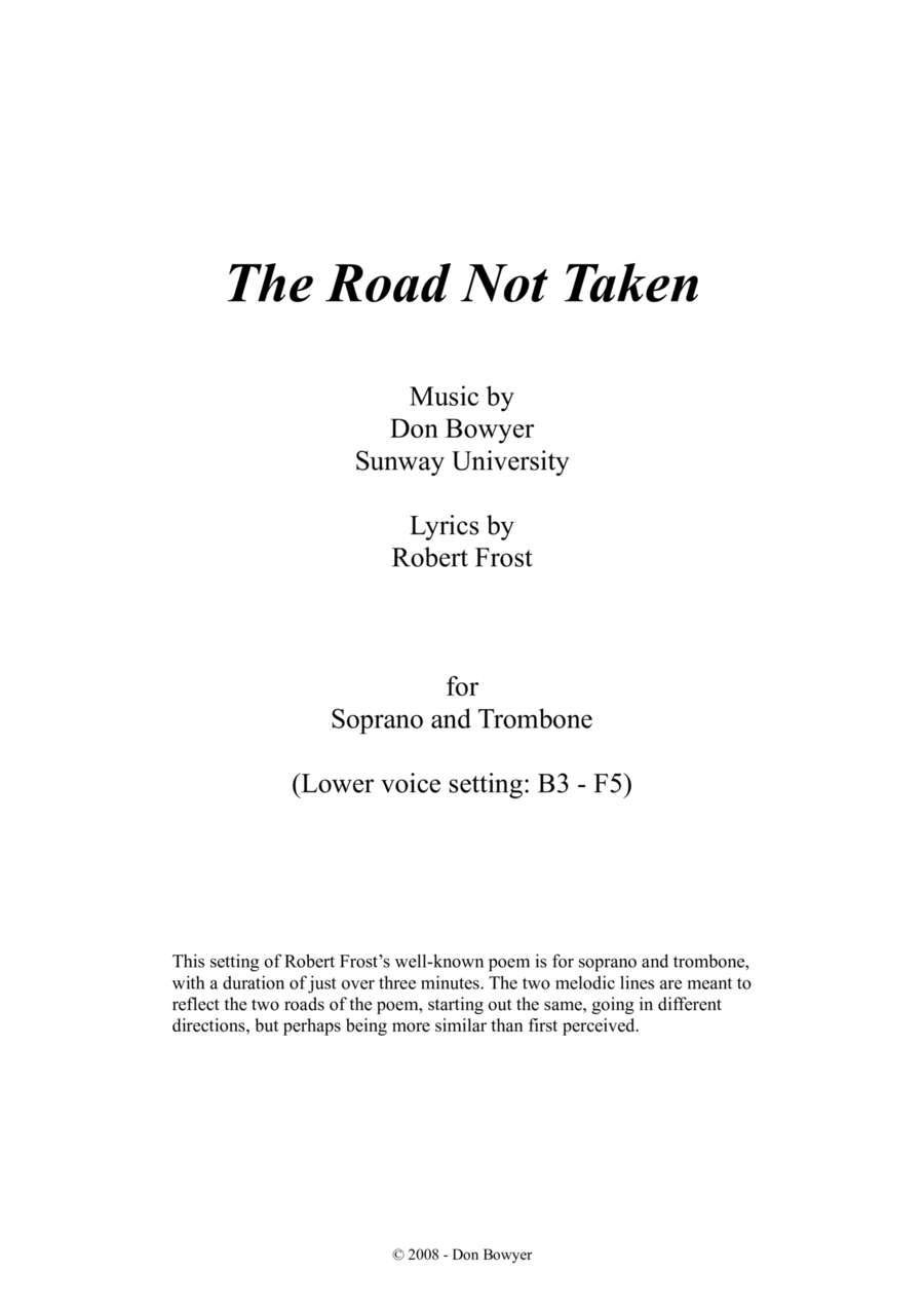 The Road Not Taken - Original Voice Range (A4 size) image number null