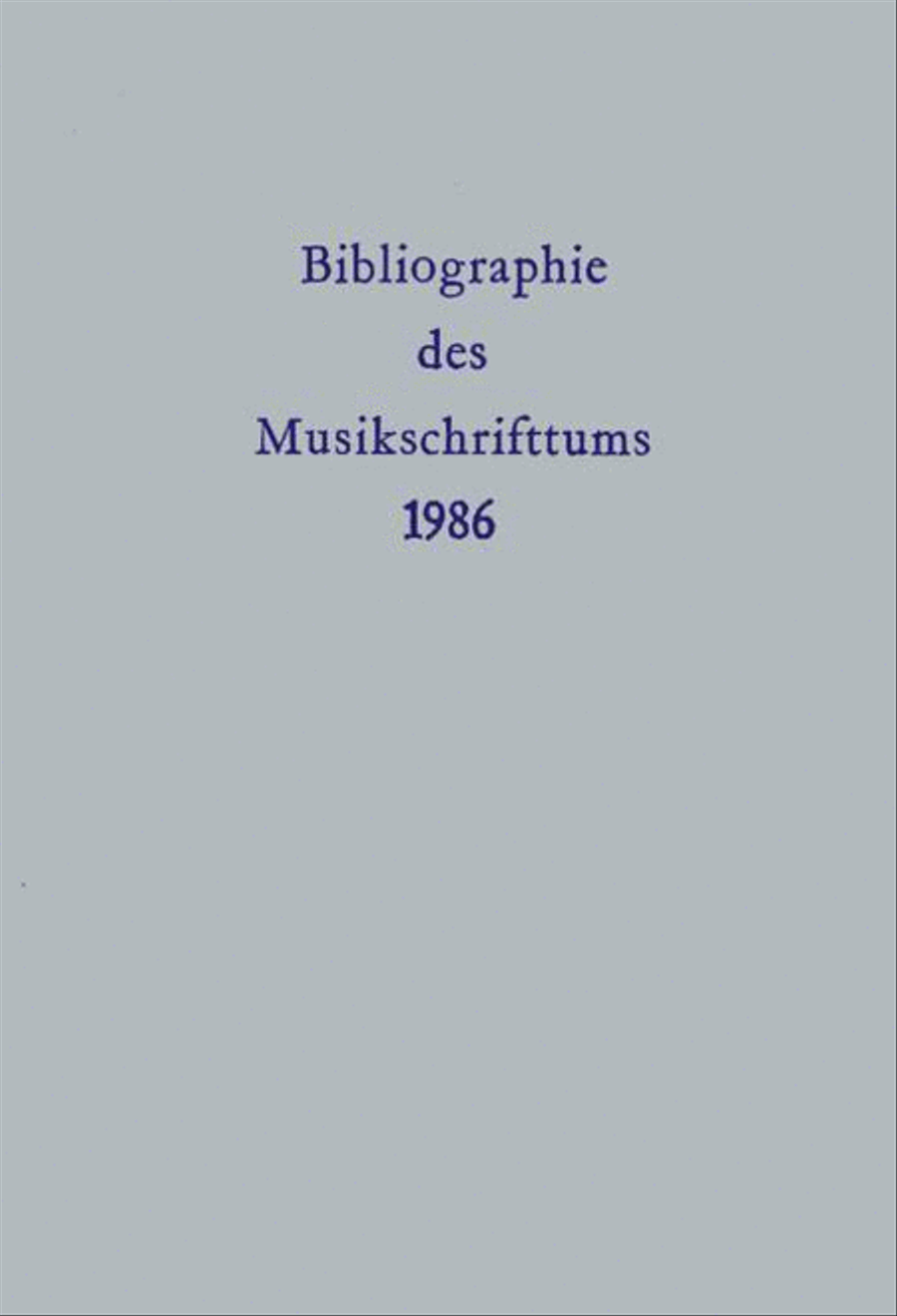 Bibliographie Musikschrifttums1986 School and Community scores gallery preview page 1