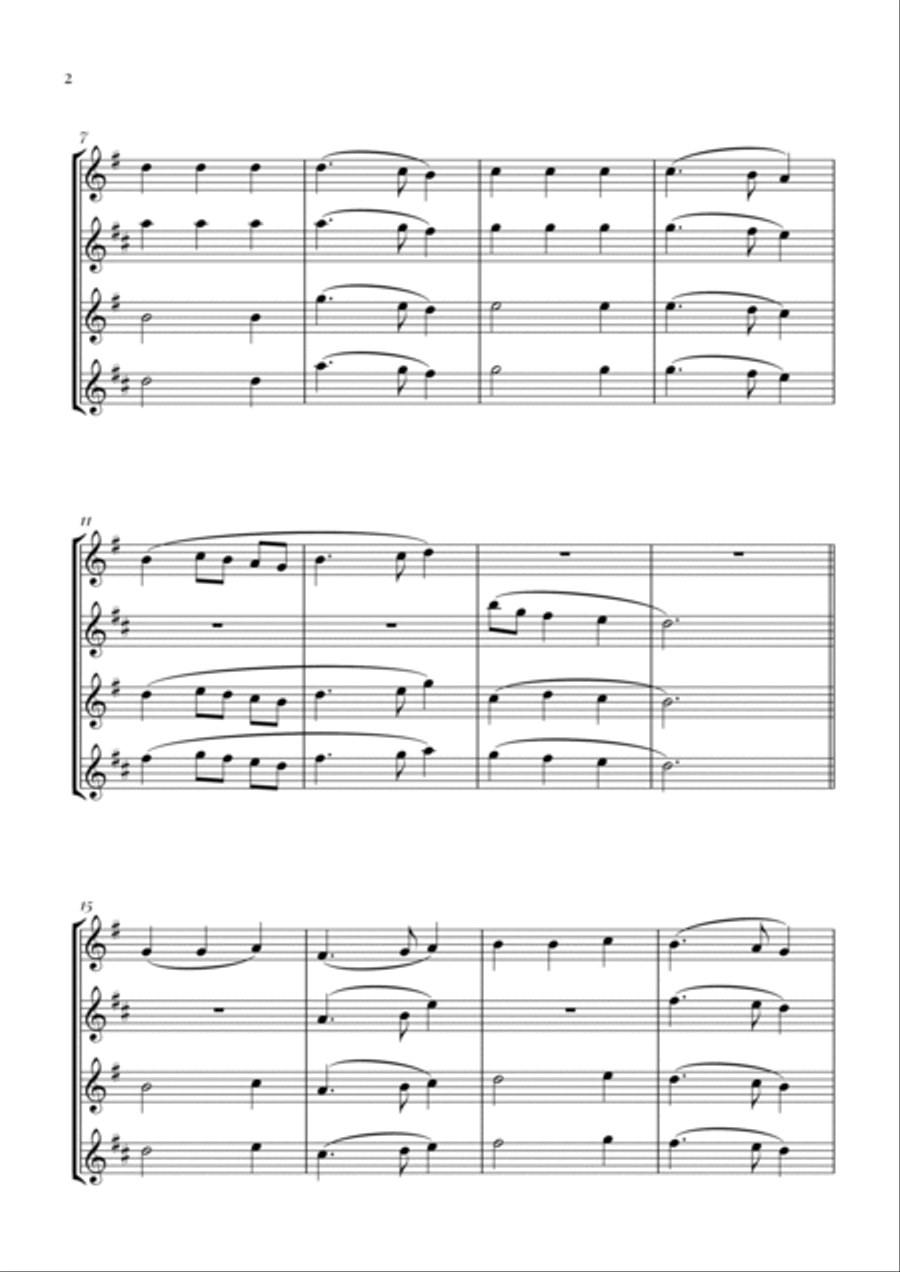 My Country 'Tis of Thee (America) Saxophone Quartet scores gallery preview page 2