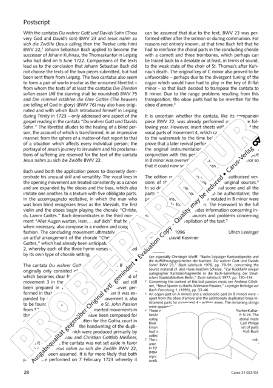 Thou very God and David's Son (3rd version) (Du wahrer Gott und Davids Sohn) 4-Part scores gallery preview page 29