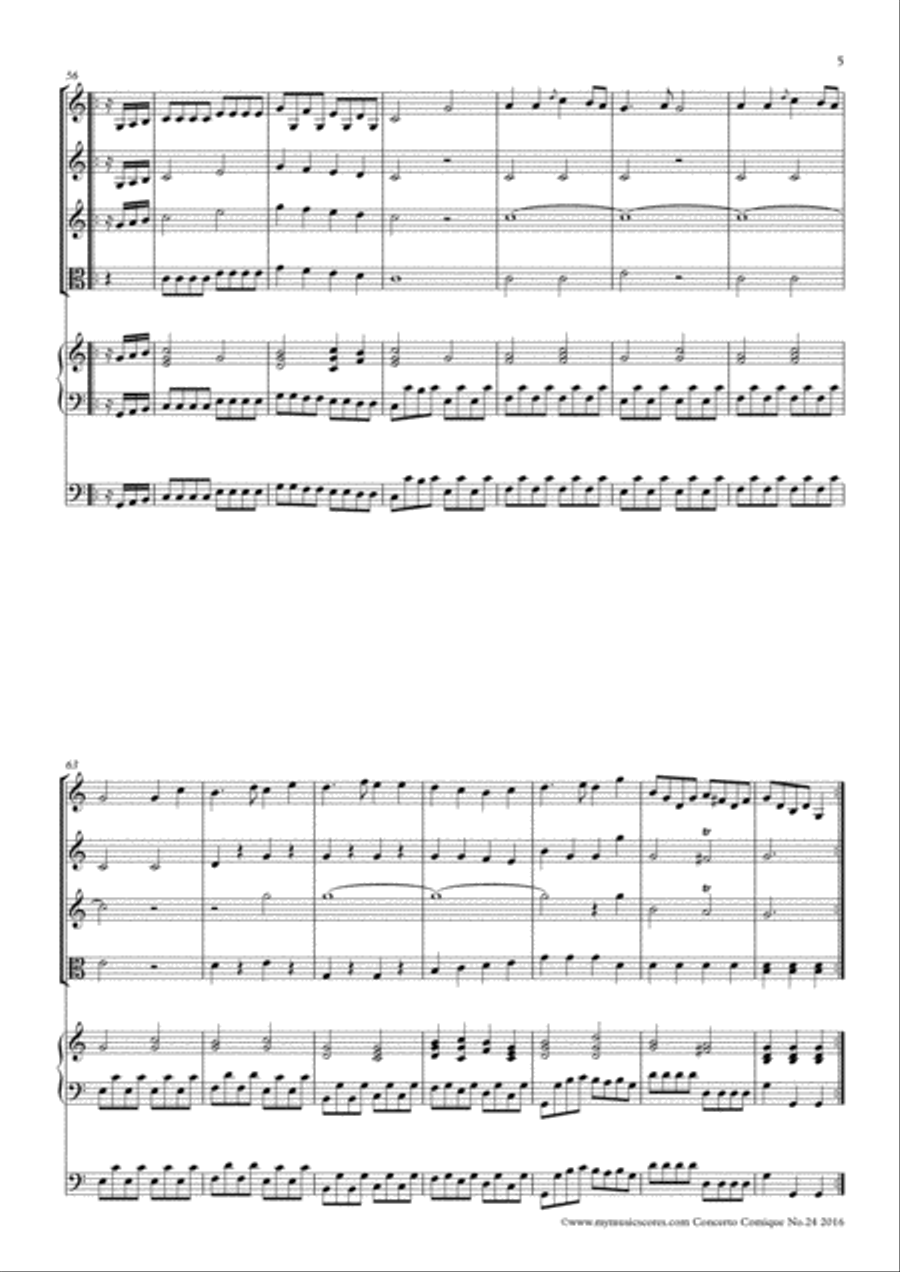 Corrette Concerto Comique No.24 String Orchestra scores gallery preview page 6
