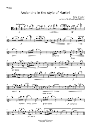 Kreisler, F. - Andantino for Viola and Piano