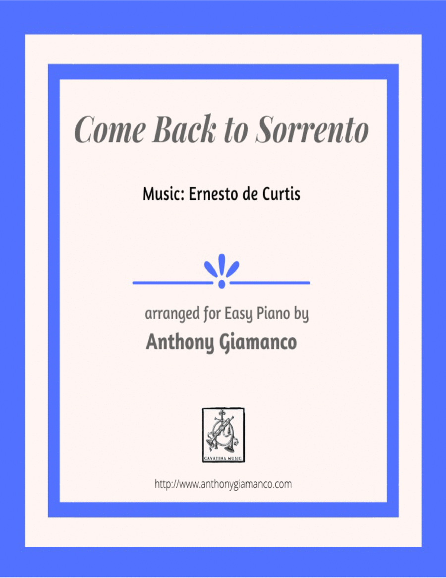 COME BACK TO SORRENTO - easy piano image number null