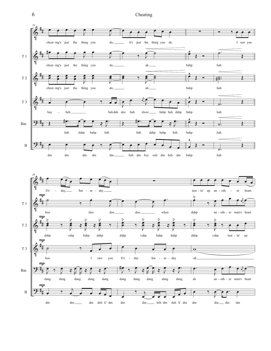 Cheating Cheating TTBB scores gallery preview page 6