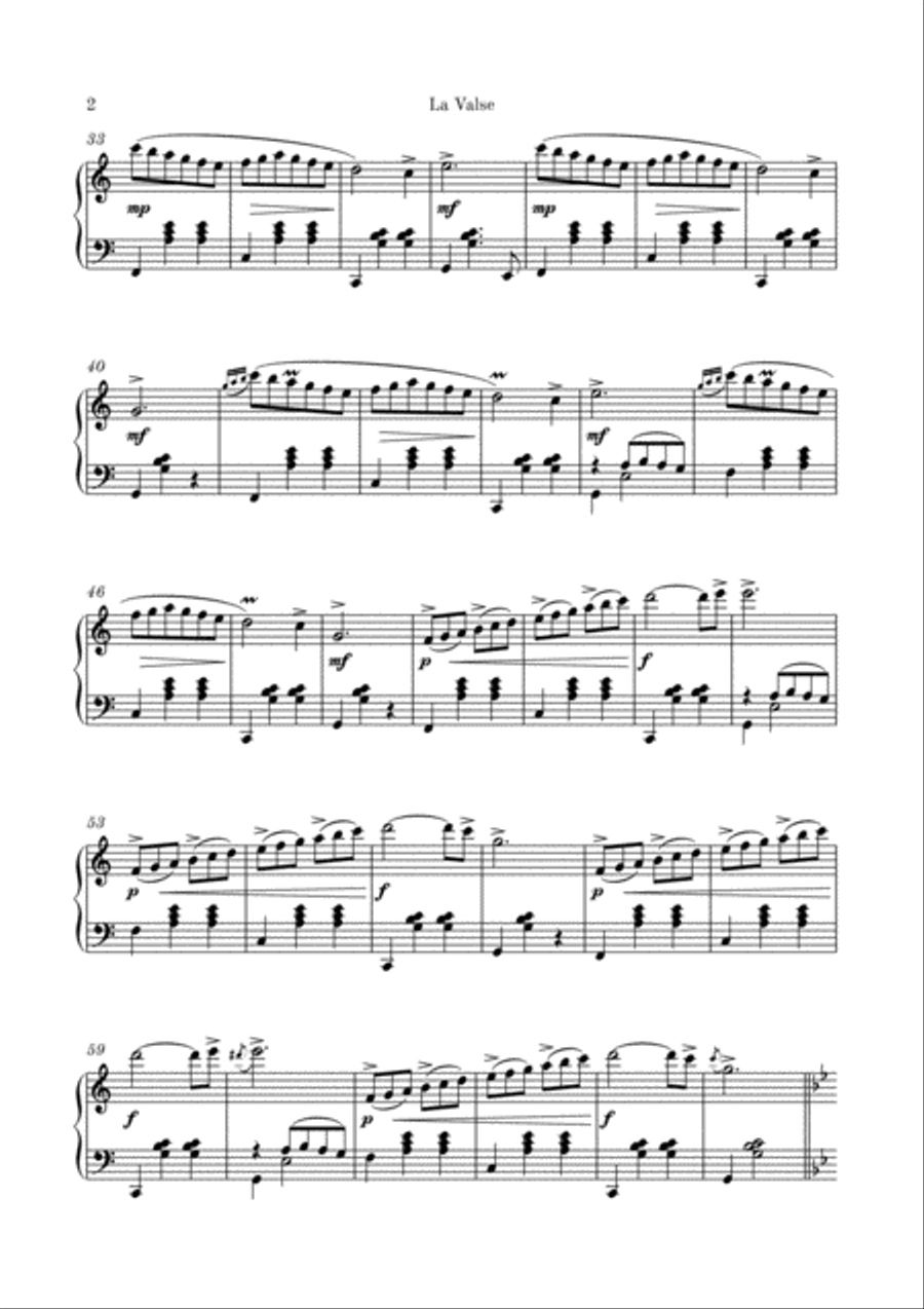 La Valse (for piano solo) Piano Solo scores gallery preview page 4
